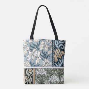 Tote Bag Art Nouveau vintage, fleurs d'iris de jardin