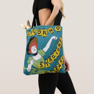 Tote Bag Art Nouveau vintage, Livorno Senorita Danser