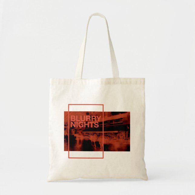 Tote Bag Art numérique de couleur rouge : Nuits floues (Devant)