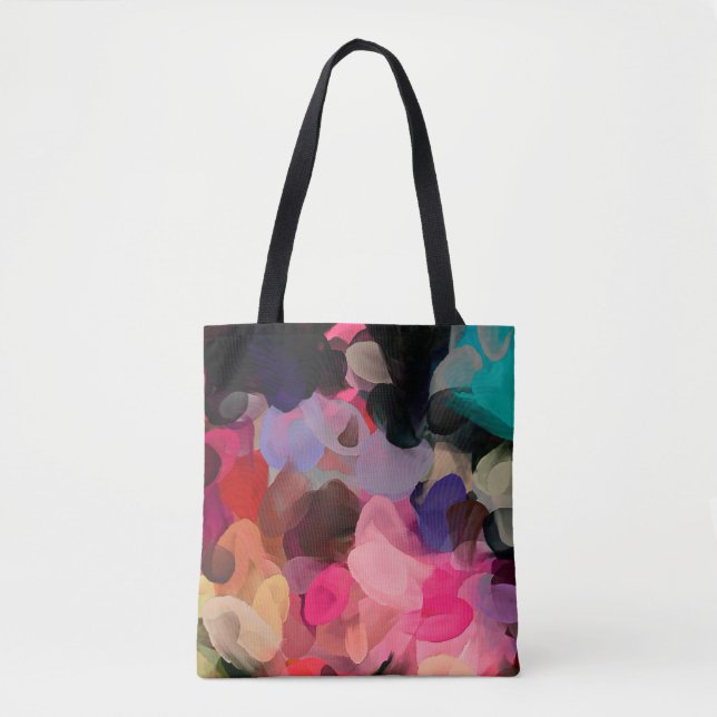 Tote Bag Art numérique motif abstrait. Dessin à main modern (Devant)