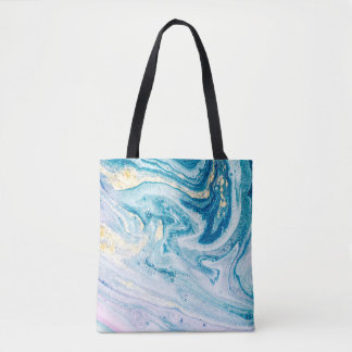 Tote Bag Art Océanique : Fissures D'Agate De Marbre.