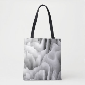 Tote Bag art onde fractale abstraite fond monochrome flou