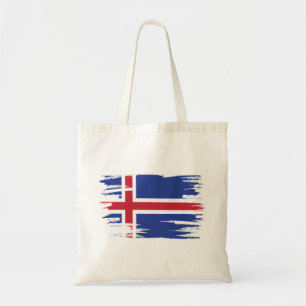 Tote Bag Art pinceau du drapeau islandais