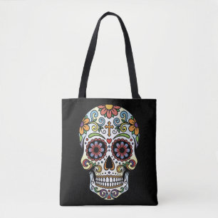 Tote Bag Art Pop Dia de los Muertos Crâne de Sucre Bande De