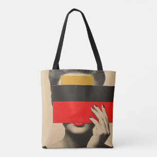 Tote Bag Art Pop Moderne Femme mystérieuse Derrière les cou