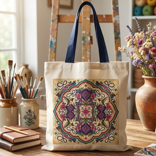 Tote Bag Art populaire boho  (Créateur téléchargé)