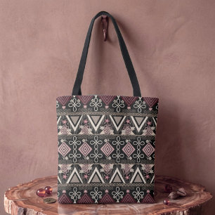 Tote Bag Art populaire de minuit rose 