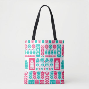 Tote Bag Art populaire scandinave : Vintage sans couture