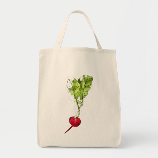 Tote Bag Art pour aquarelle végétal d'illustration de radis (Devant)