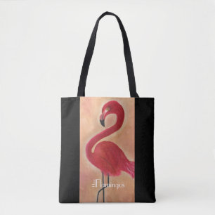 Tote Bag Art rose personnalisé de Flamant rose