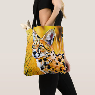 Tote Bag Art Serval Africain