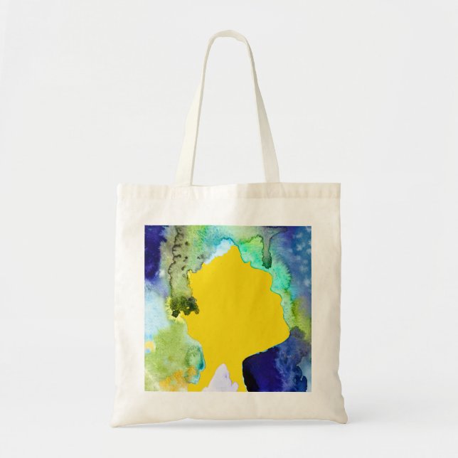 Tote Bag art silhouette abstrait aquarelle (Devant)
