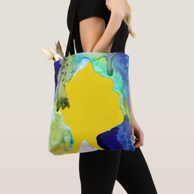 Tote Bag art silhouette aquarelle abstraite (De près)