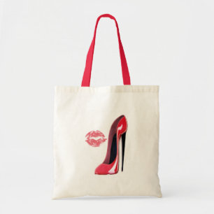Tote Bag Art stylet rouge de chaussure et de baiser