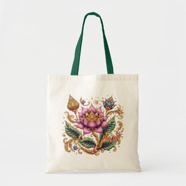 Tote Bag Art thaï, Design thaïlandais, Style thaï (Devant)