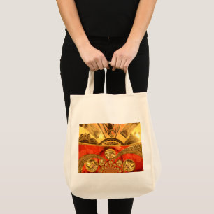 Tote Bag Art traditionnel africain rouge doré