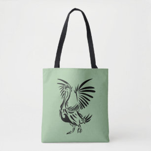 Tote Bag Art tribal de pélican sur fond vert