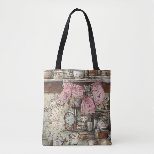 Tote Bag Art unique dessiné à la main Retro (Devant)