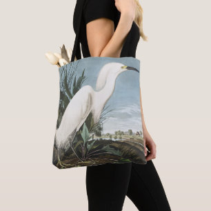 Tote Bag Art vintage d'Audubon représentant un héron neigeu