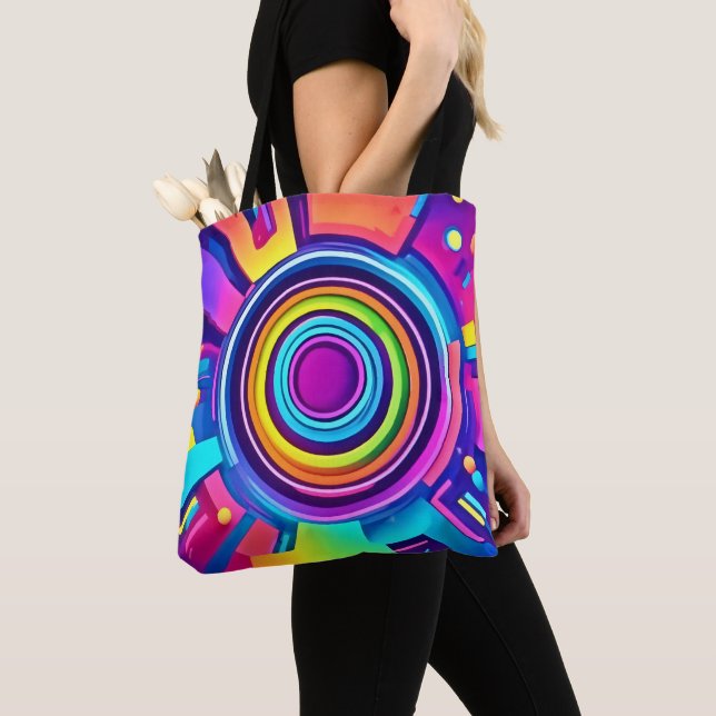 Tote Bag Art Vortex Psychédélique Vibrant (De près)