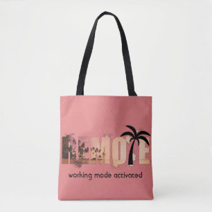 Tote Bag Art Word du coucher du soleil à distance