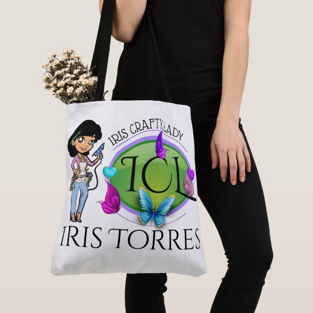 Tote Bag Artiste-dame artisanale - Voir retour - Fourre-tou (De près)