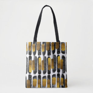 Tote Bag Artiste dorée : Noir & Or Abstrait