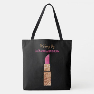 Tote Bag Artiste maquillage Séquence or Glam Lipstick Salon