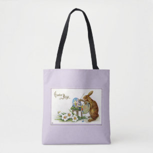 Tote Bag Artiste Pâques Bunny Lavender