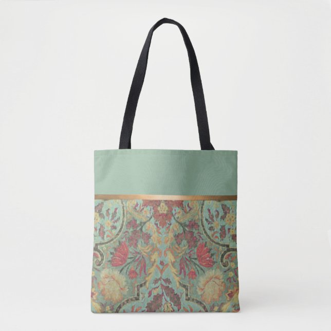 Tote Bag Artistic Green Damask (Devant)
