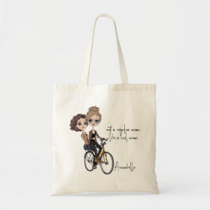 Tote Bag Artsy Maman/Fille à vélo Dessin "Maman Cool"
