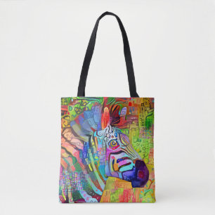 Tote Bag Artsy Zebra coloré