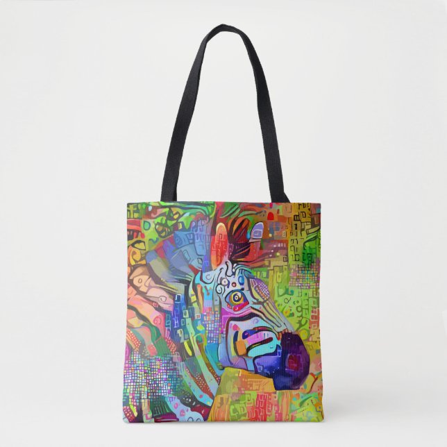 Tote Bag Artsy Zebra coloré (Devant)