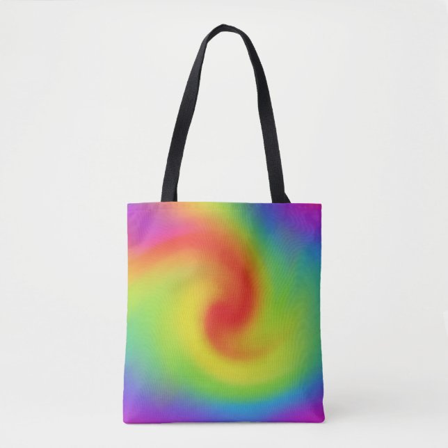 Tote Bag Artwork Abstrait Rainbow Swirl (Devant)