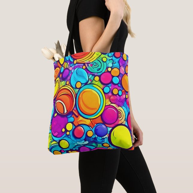 Tote Bag Artwork de bulles Abstraites dynamiques (De près)