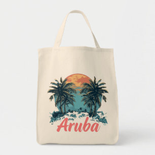 Tote Bag Aruba Island Design (Version 2) - Grocery Fourre-t
