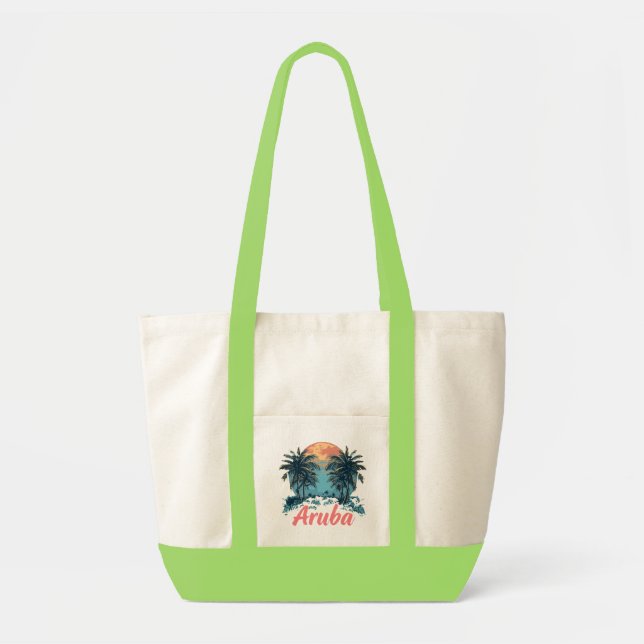 Tote Bag Aruba Island Design (Version 2) - Impulse Fourre-t (Devant)