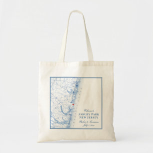 Tote Bag Asbury Park New Jersey Carte Mariage élégant Faveu