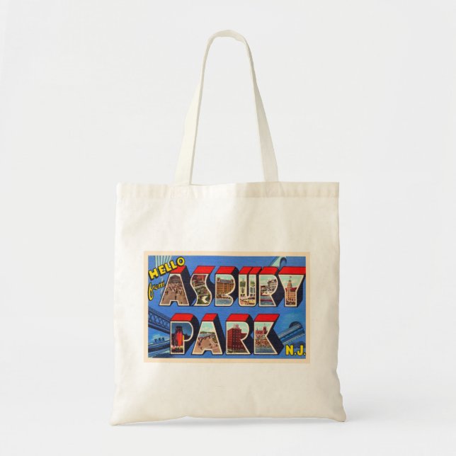 Tote Bag Asbury Park New Jersey NJ Large Letter Postcard (Devant)