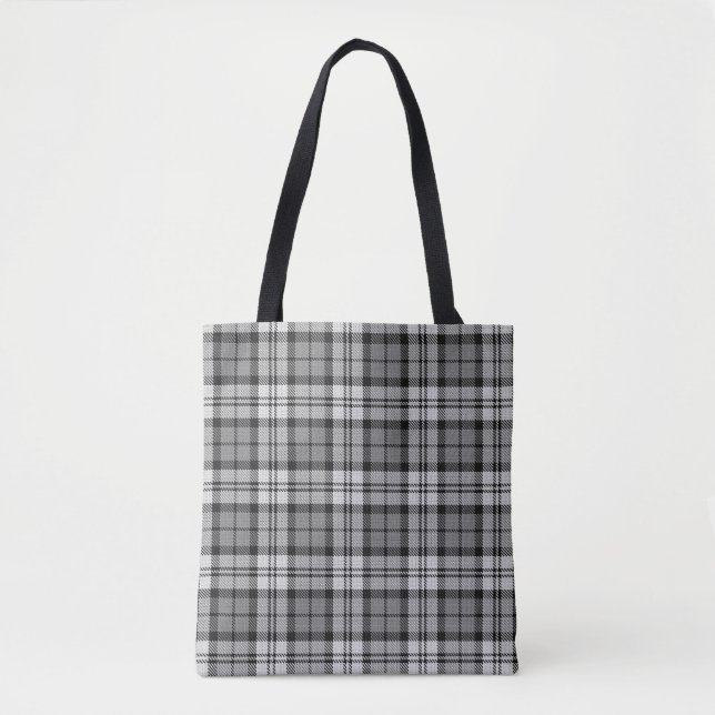 Tote Bag Ash Grey Blackwatch Campbell Tartan Plaid (Devant)