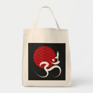 Tote Bag Asiatique Red Sun Yoga & Moderne Zen Calligraphie 