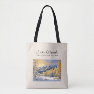 Tote Bag Aspen, Colorado Aquarelle Art Épaule Fourre-tout