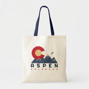 Tote Bag Aspen Colorado Drapeau Montagnes Ski Souvenirs