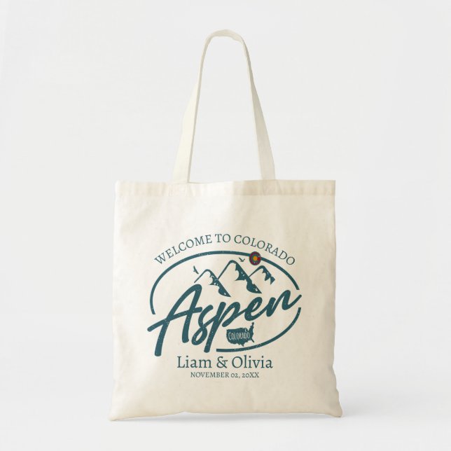 Tote Bag Aspen Colorado Mariage Bienvenue (Devant)