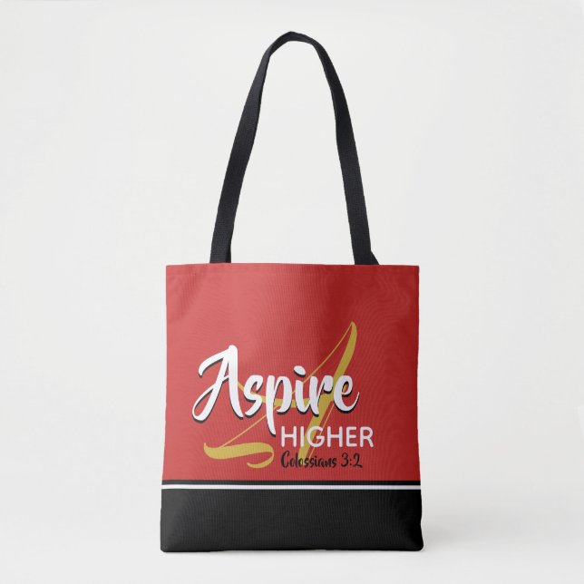 Tote Bag ASPIRE HAUT Écriture Inspirationnelle Christian (Devant)