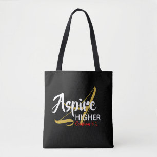 Tote Bag ASPIRER PLUS HAUT Écriture chrétienne inspirante