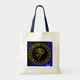 Tote Bag ASRAL HORUS EYE, BLUE TALISMAN /Astrology Chart