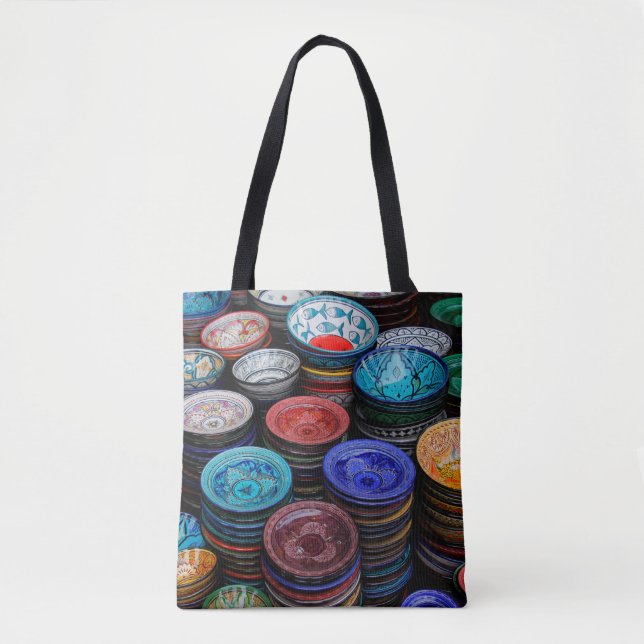 Tote Bag Assiettes marocaines au marché (Devant)