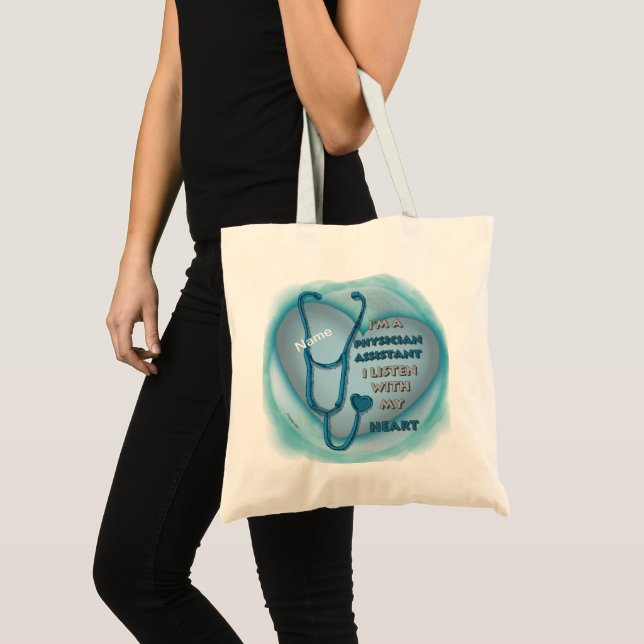 Tote Bag Assistant du médecin du coeur bleu (Devant (produit))