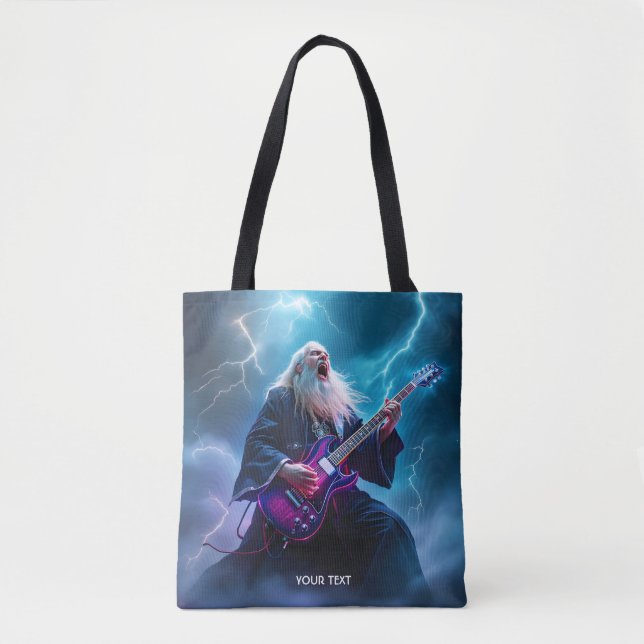 Tote Bag Assistant Imaginaire Cute Lecture de la guitare (Devant)